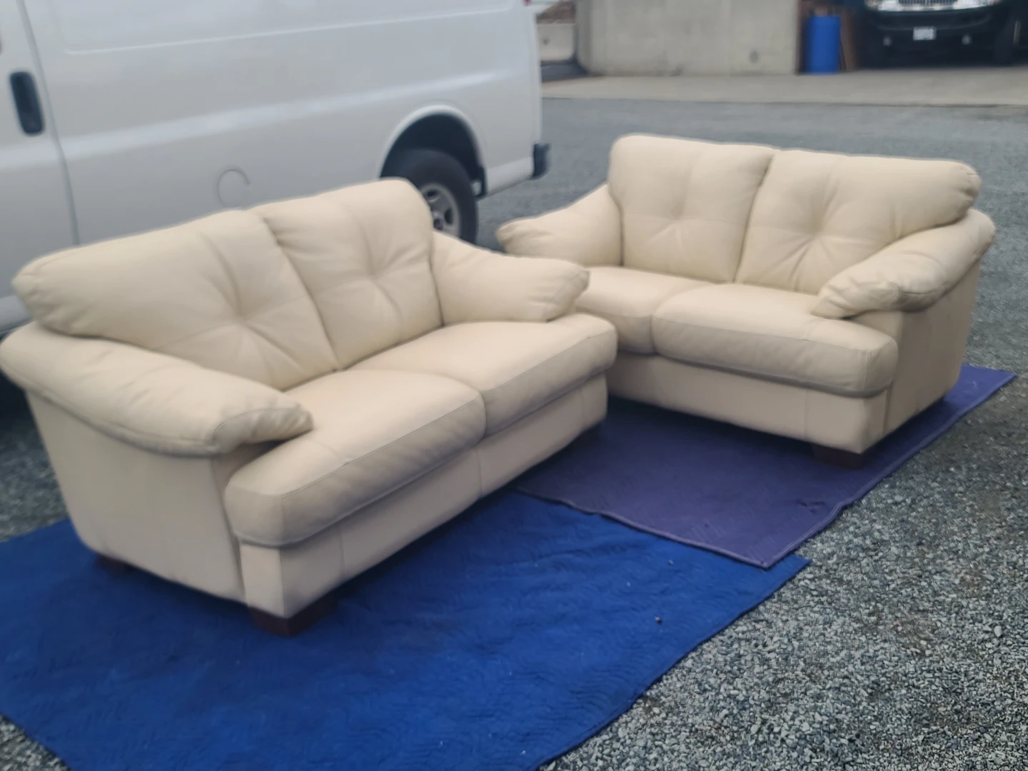 Chateau d'Ax Italian Leather Sofa & Loveseat Set – Made in Italy
