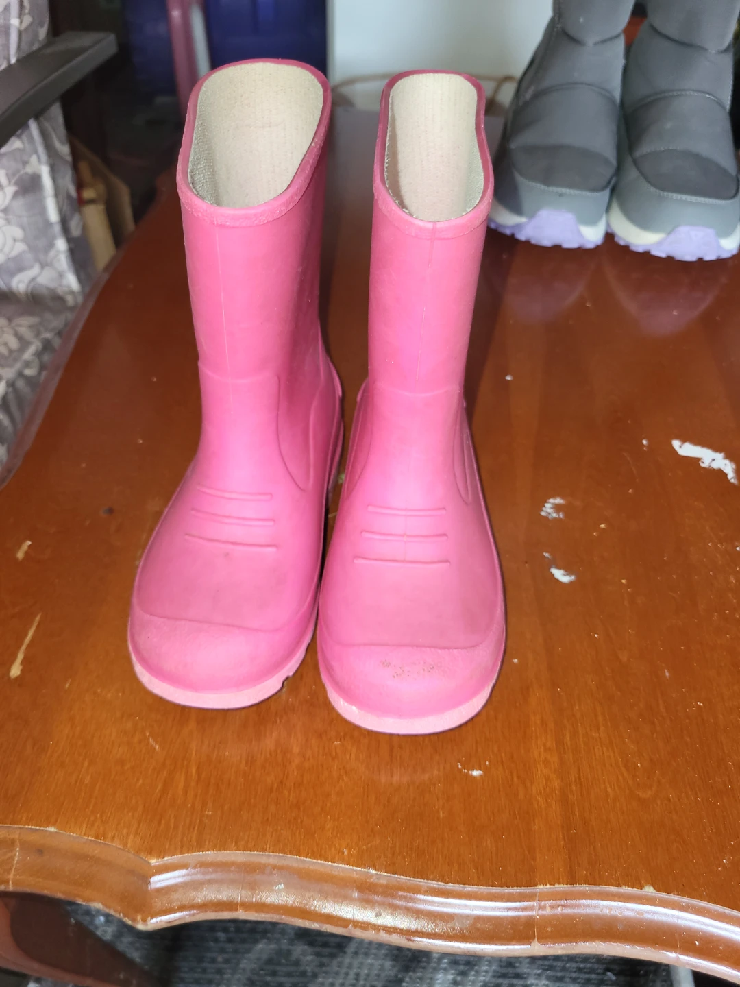 Pink Rubber Rain Boots Size 10