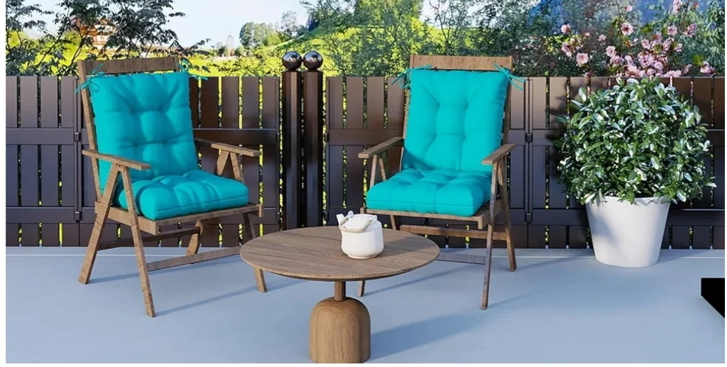 New Outdoor Chair Cushions Set of 2 - Lake Blue