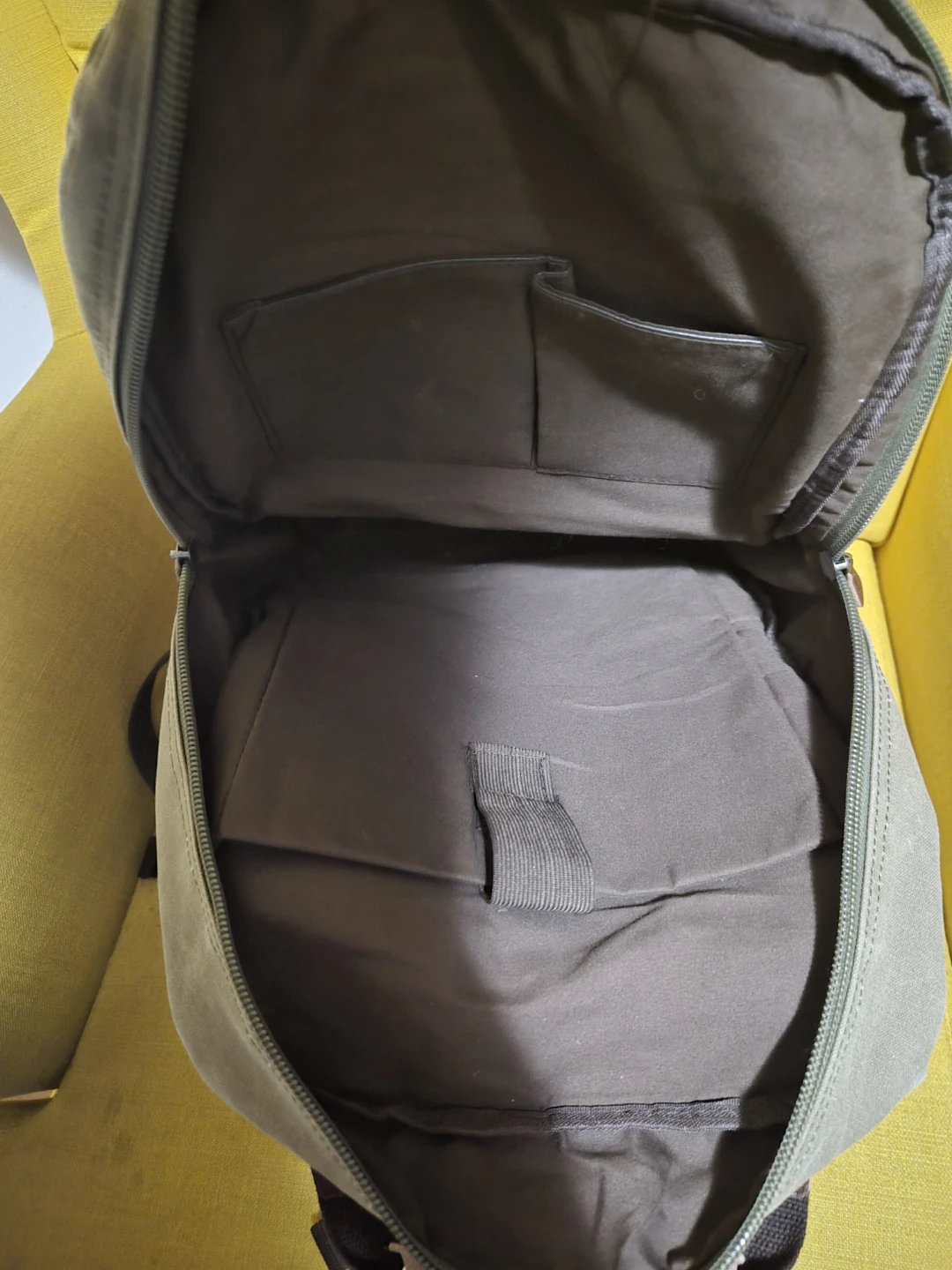 Canvas backpack with leather accents - photo 3