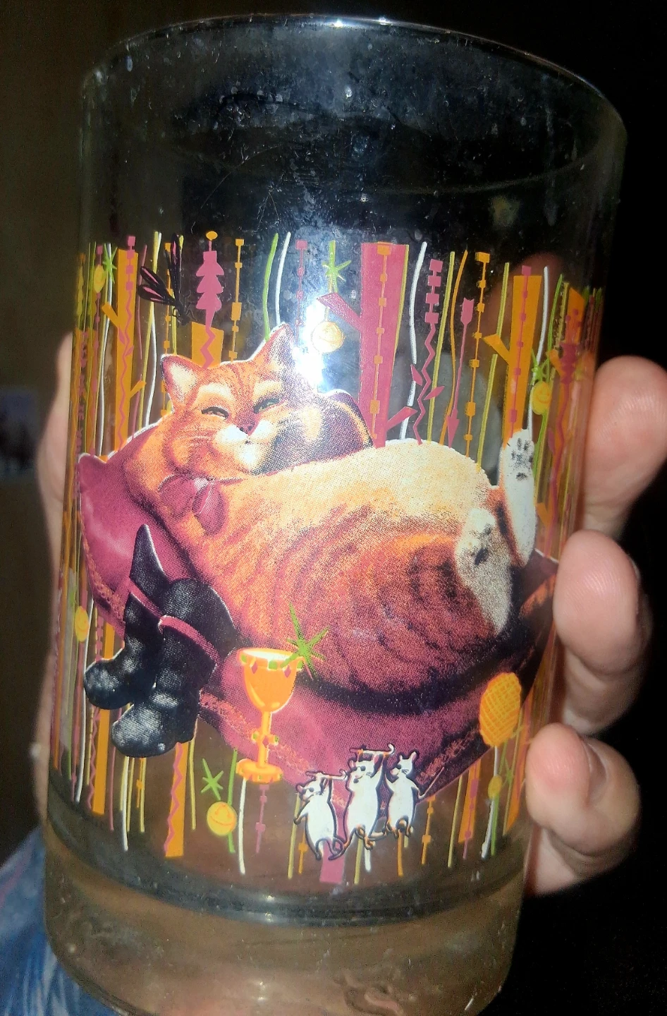 McDonald's Cat Tumbler Glass Puss in Boots?