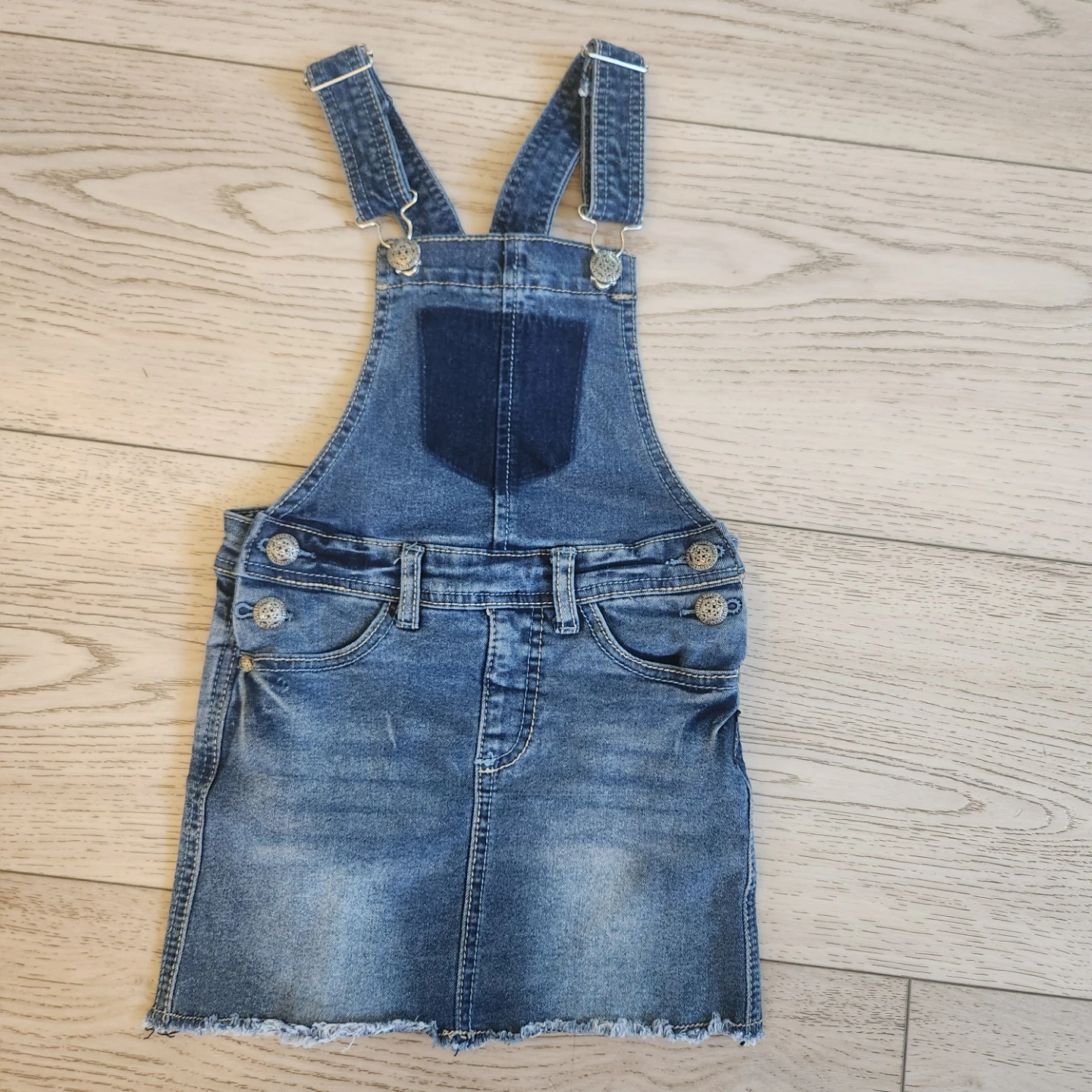 5T girls,  Silver jean dress