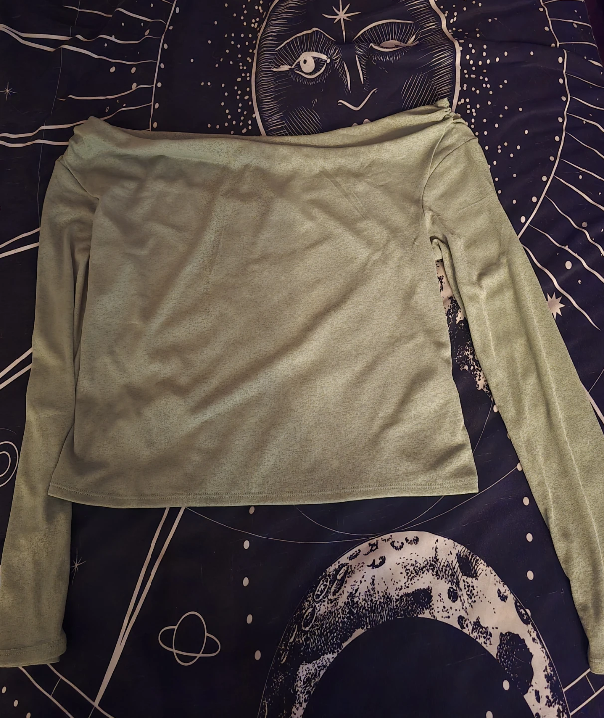 Off-the-shoulder long-sleeve top