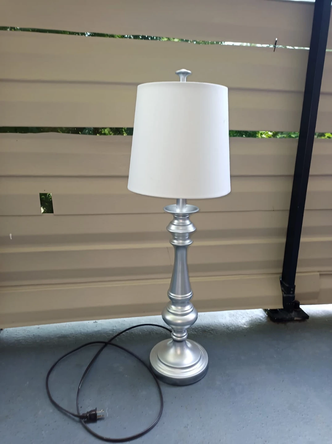 Brushed Nickel Lamp w/Bulb