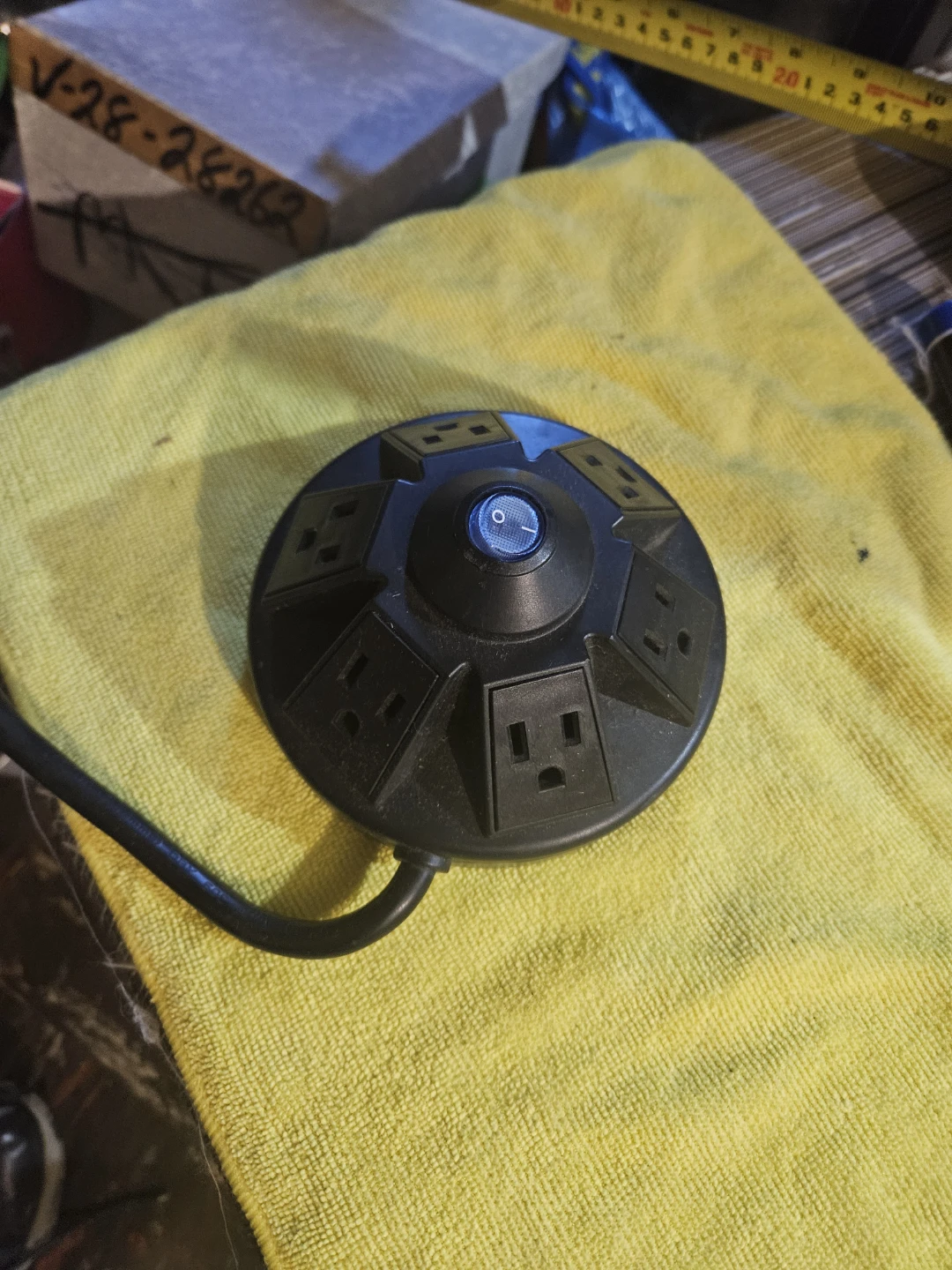 Black PowerHub 8-Outlet Rotating Power Strip with Switch - photo 3