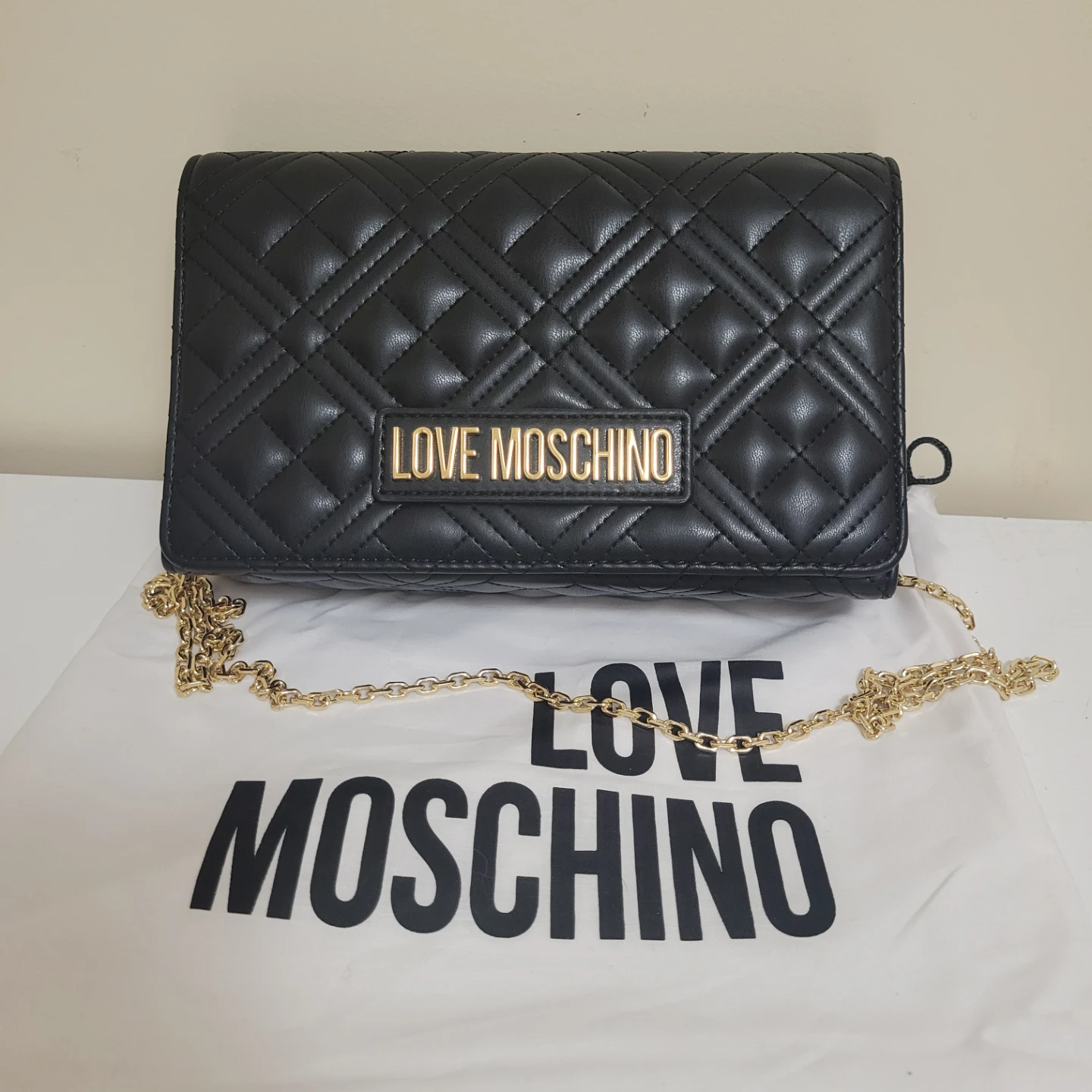Love Moschino Quilted Black Faux Leather Chain Shoulder Bag - photo 2