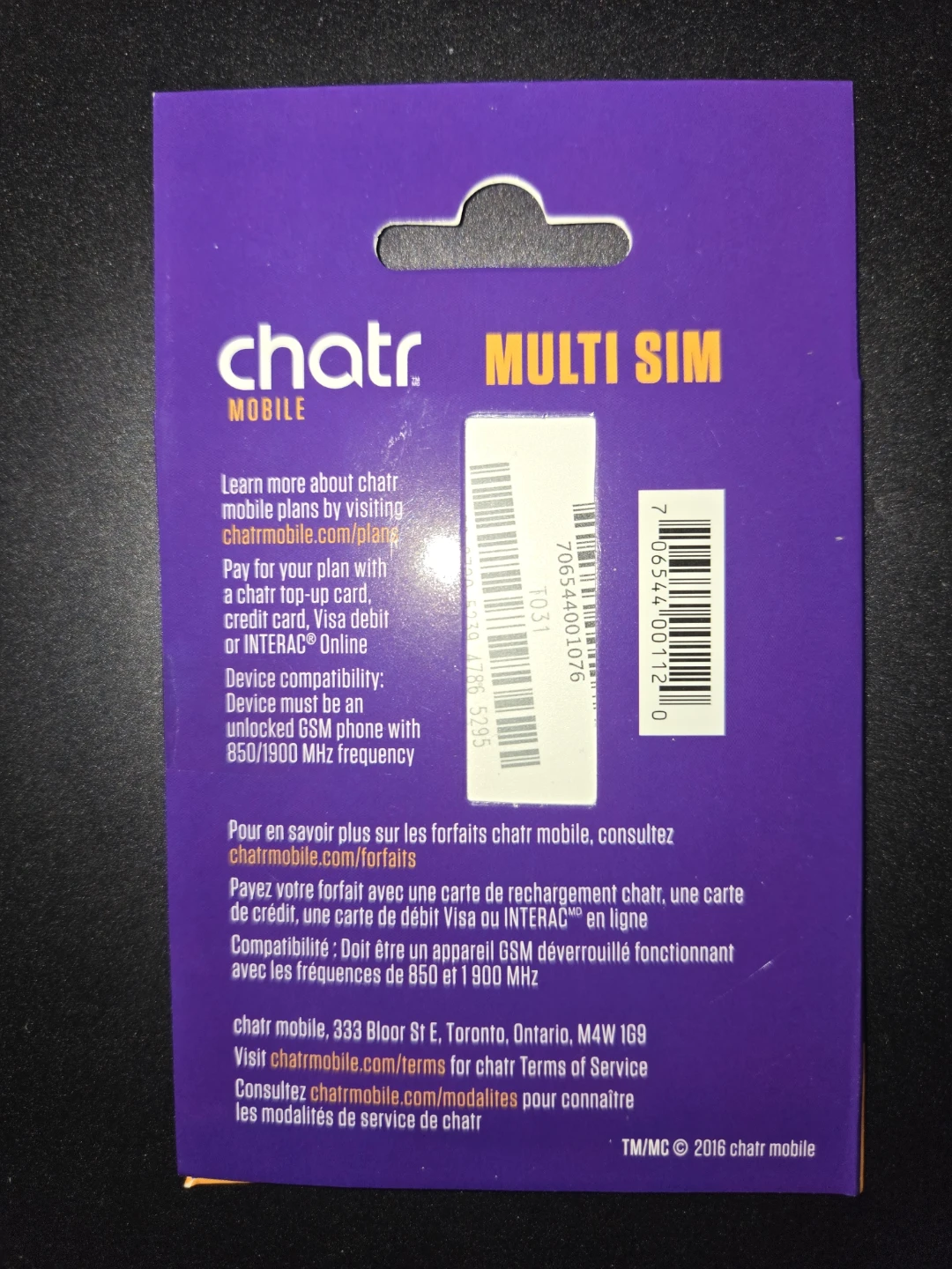 Chatr Mobile BYOP (bring your own phone) Multi SIM Card - photo 2
