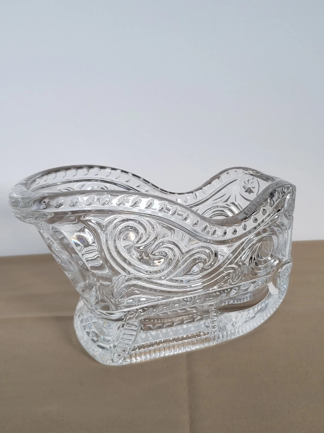Avon Crystal Santa Sleigh Dish