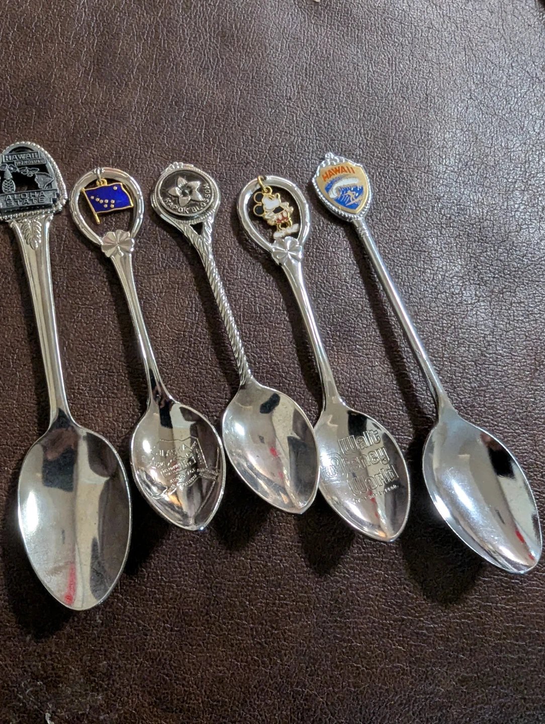 Set of 5 Collectible Souvenir Spoons