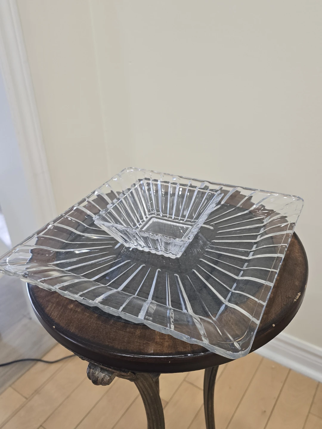 Clear Square Chip and Dip Platter