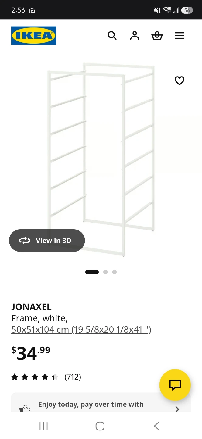 4 × IKEA JONAXEL Frames, White