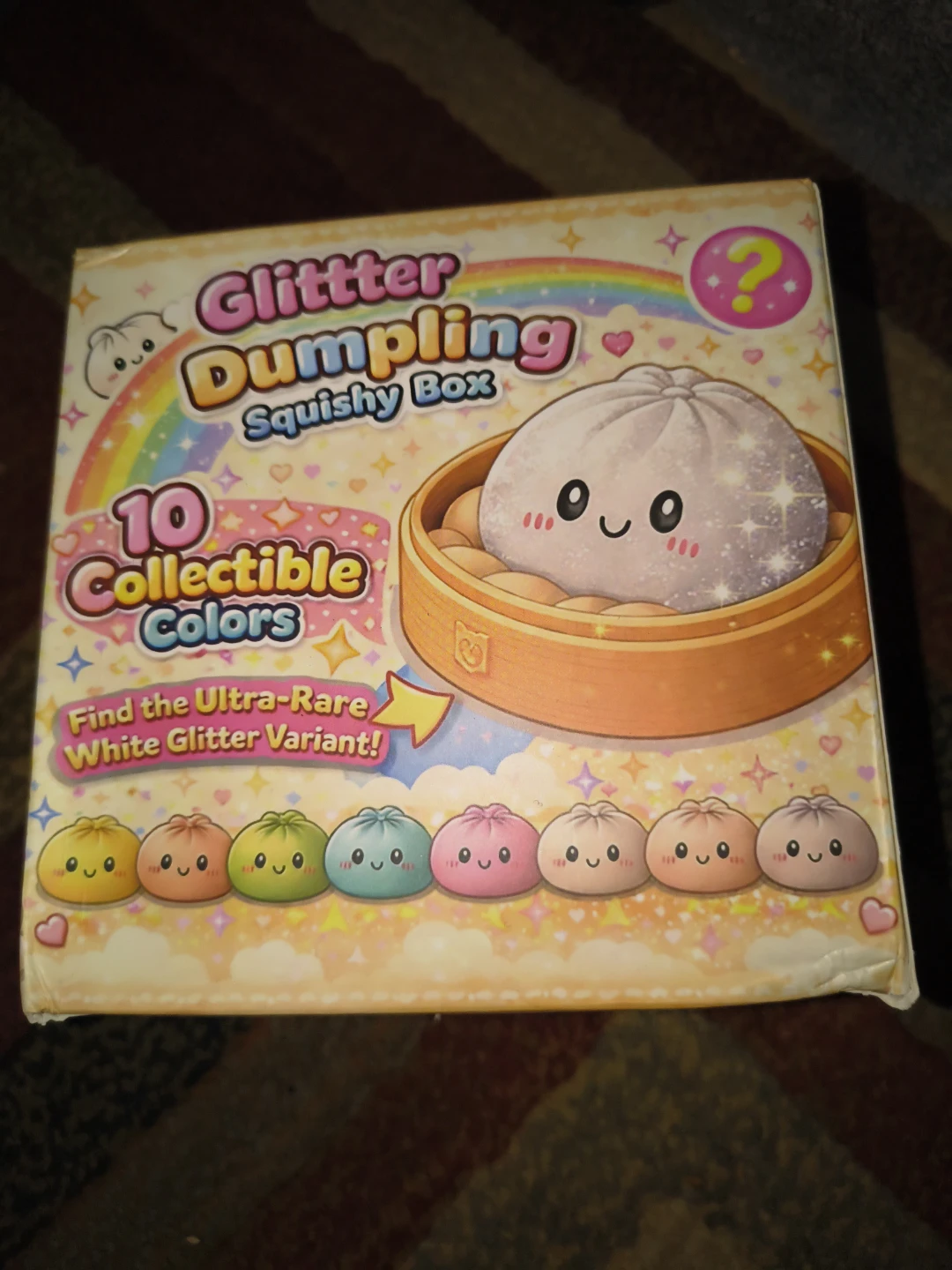 Glitter Dumpling Squishy Box and get one free