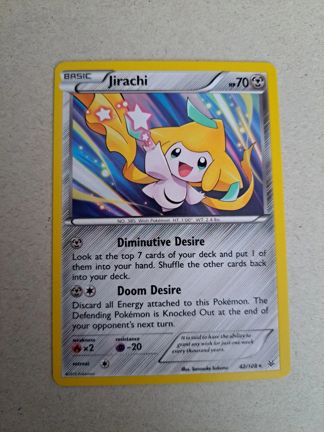 Jirachi 42/108 XY Roaring Skies Holo Rare NM