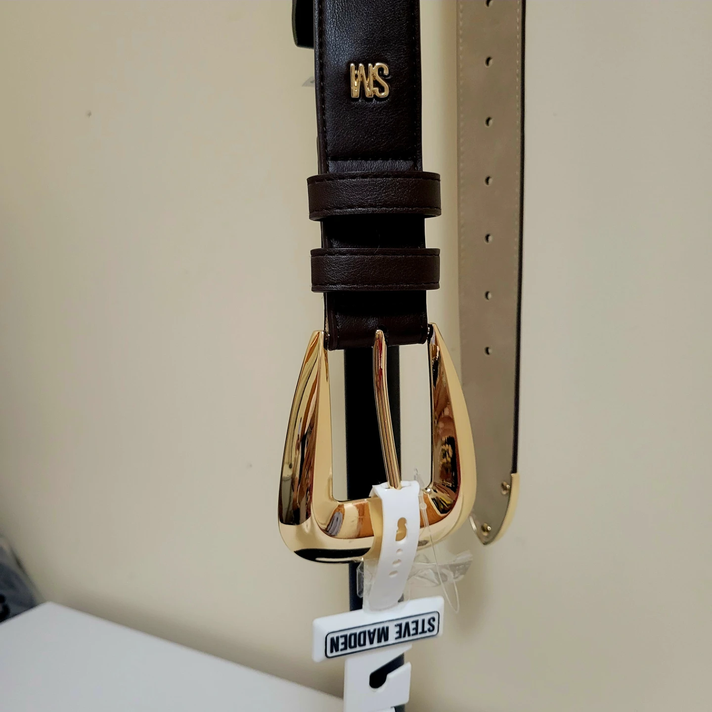 Steve Madden Brown Belt with Gold Buckle - XL - photo 3