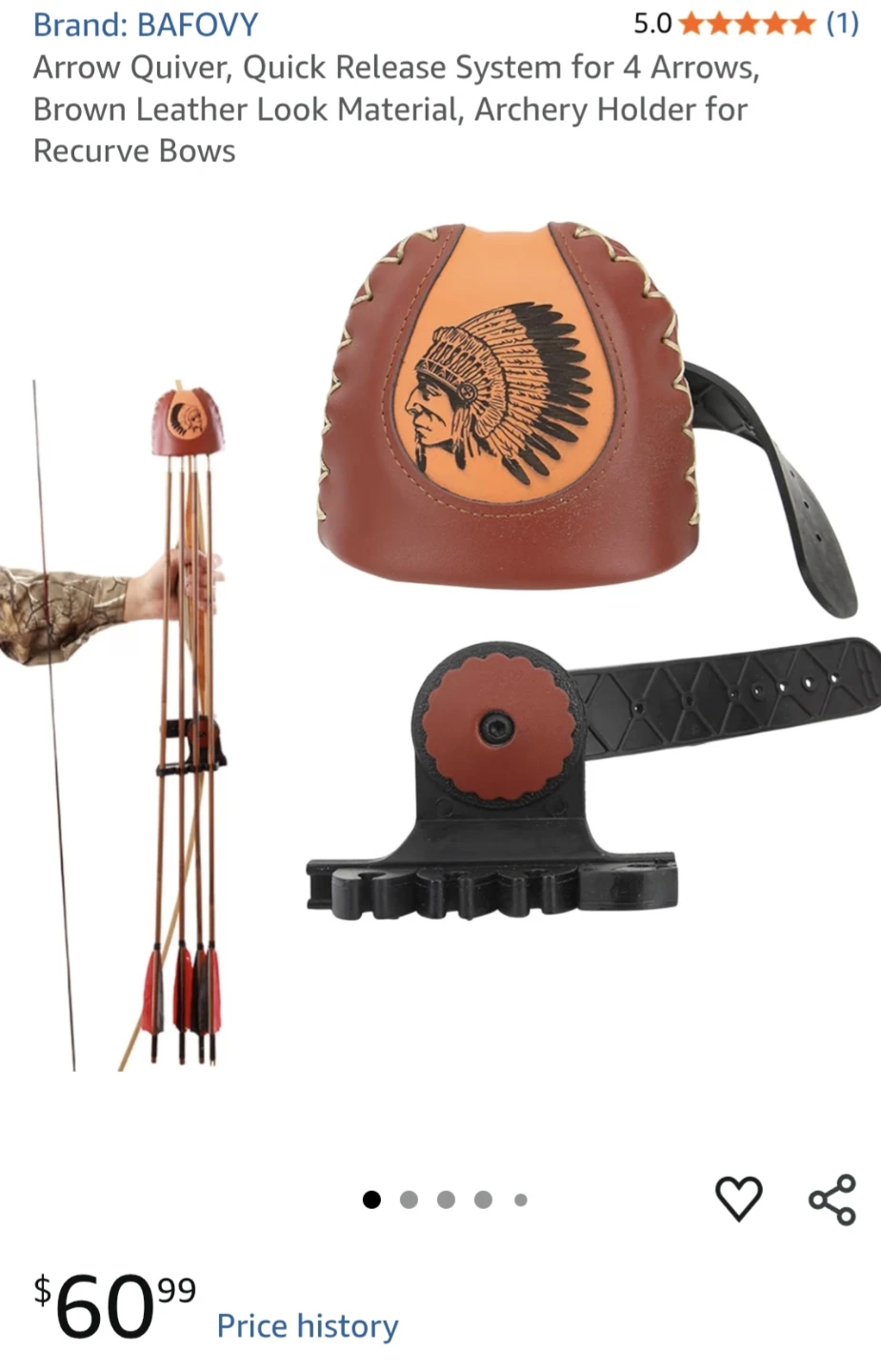 BAFOVY Arrow Quiver Quick Release System for 4 Arrows