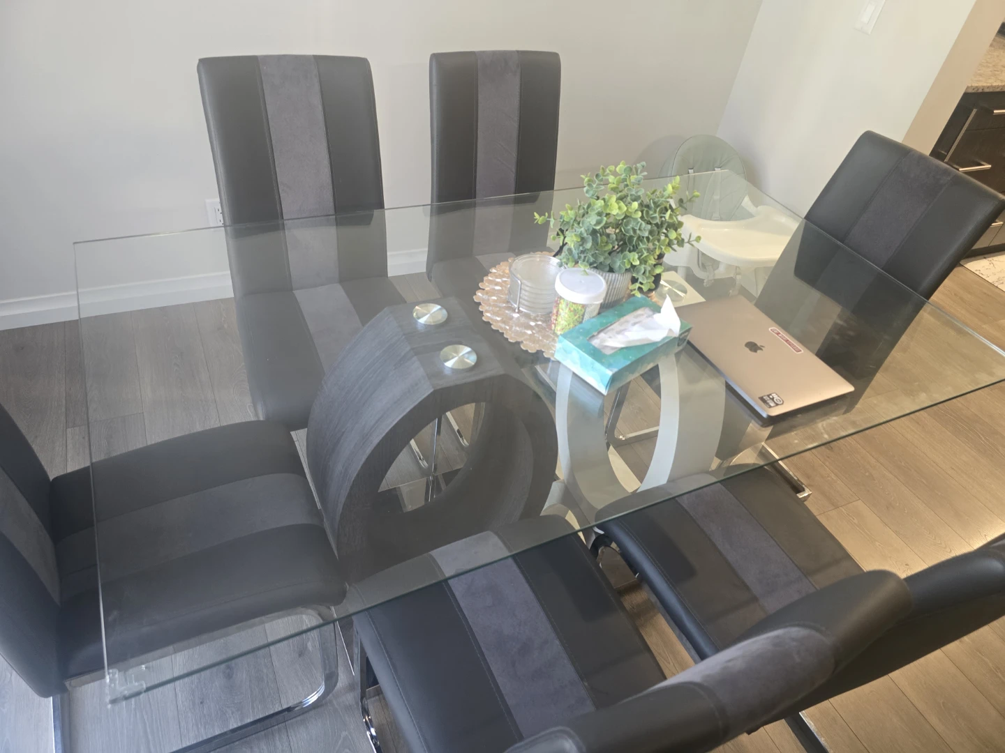 Glass Dining Table with 6 Chairs - photo 2