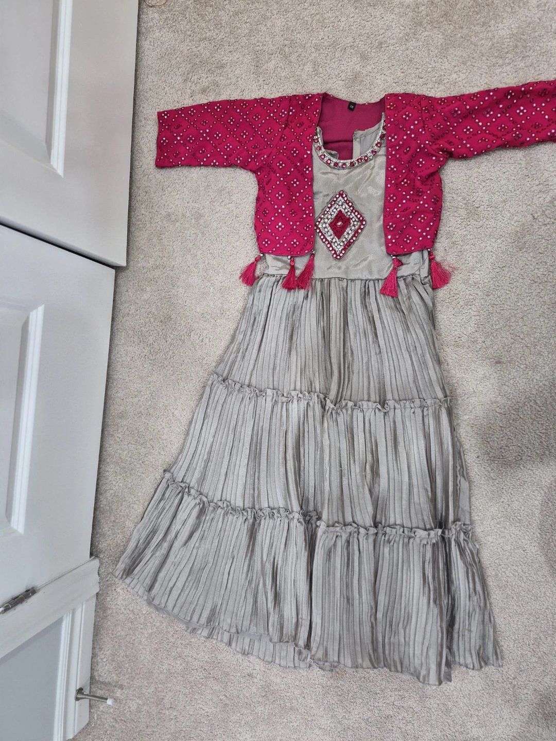 Girls Tiered Dress with Jacket
