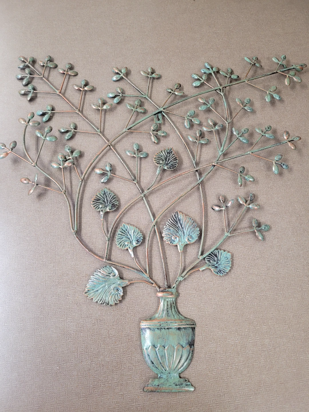 Metal Wall Art with Vase and Branches