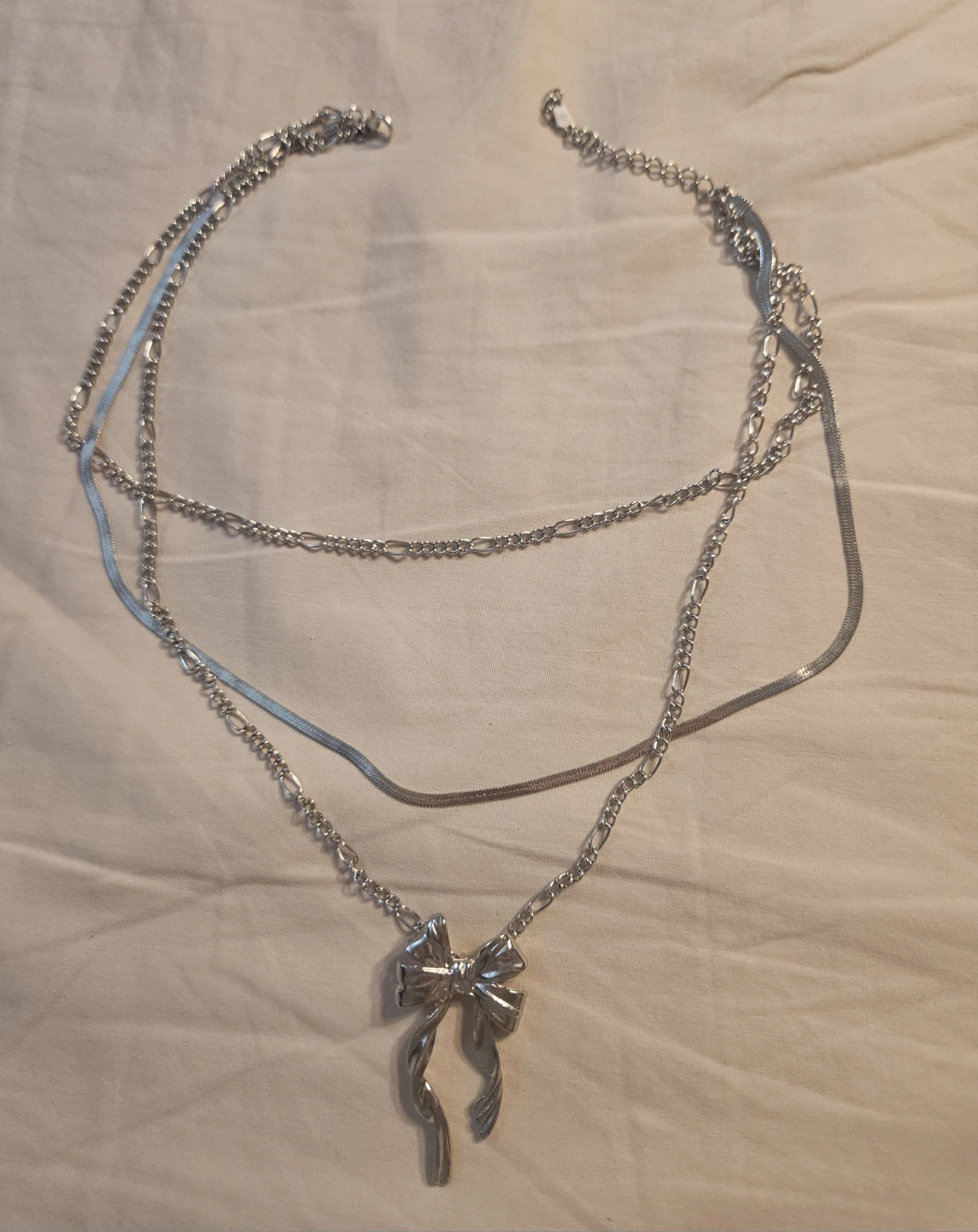 Layered Bow Coquette Necklace