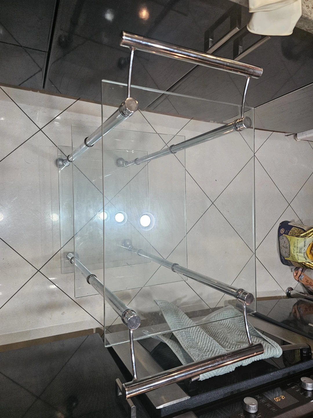Glass and Chrome Bar Cart
