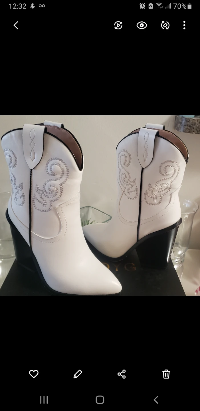 Brand new White Western Cowboy Boots with Wedge Heels