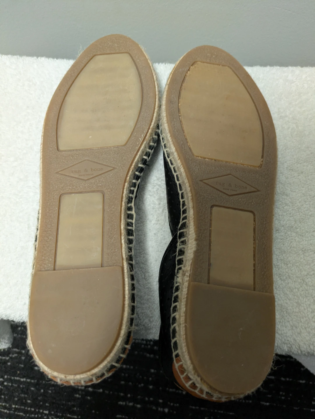 Rag & Bone Black Perforated Leather Espadrille Flats - photo 5