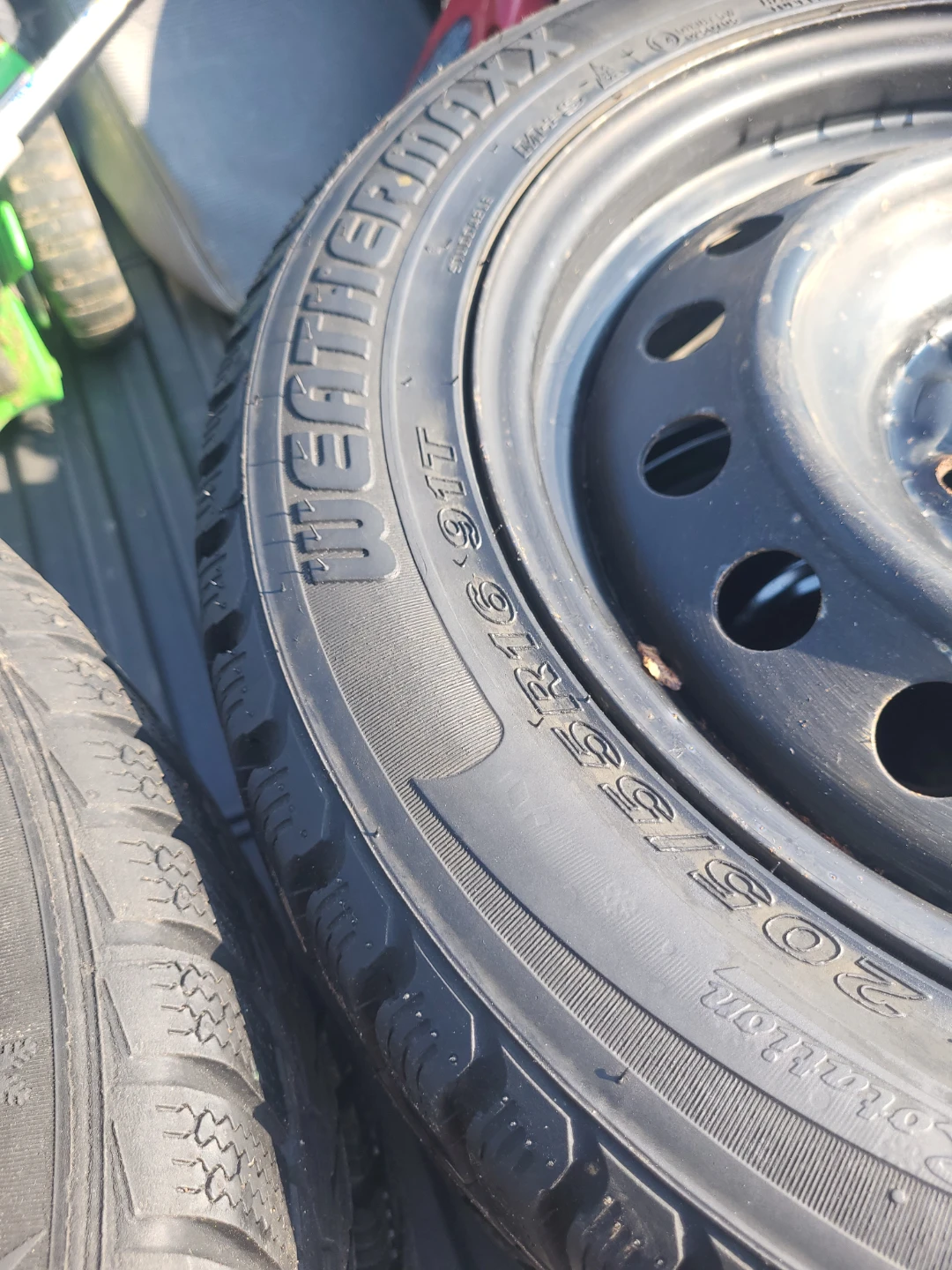 Set of four winter tires and rims. Tire size is 205/55R16.