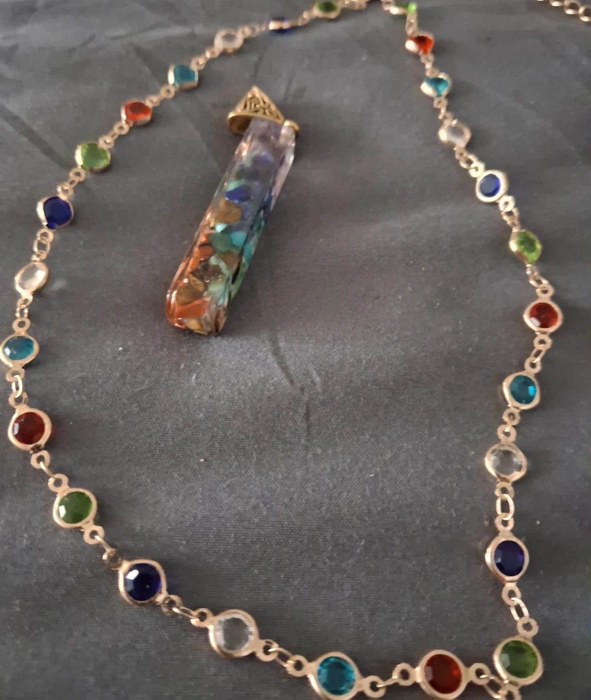 Multi-Gemstone & Crystal Pendant Necklace
