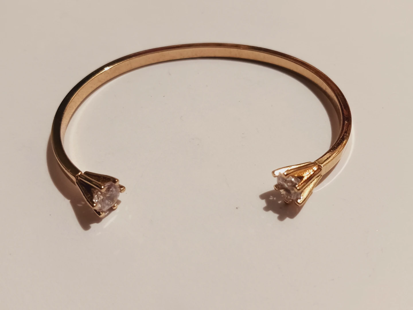 New! Gold tone cuff bracelet with clear accent stones