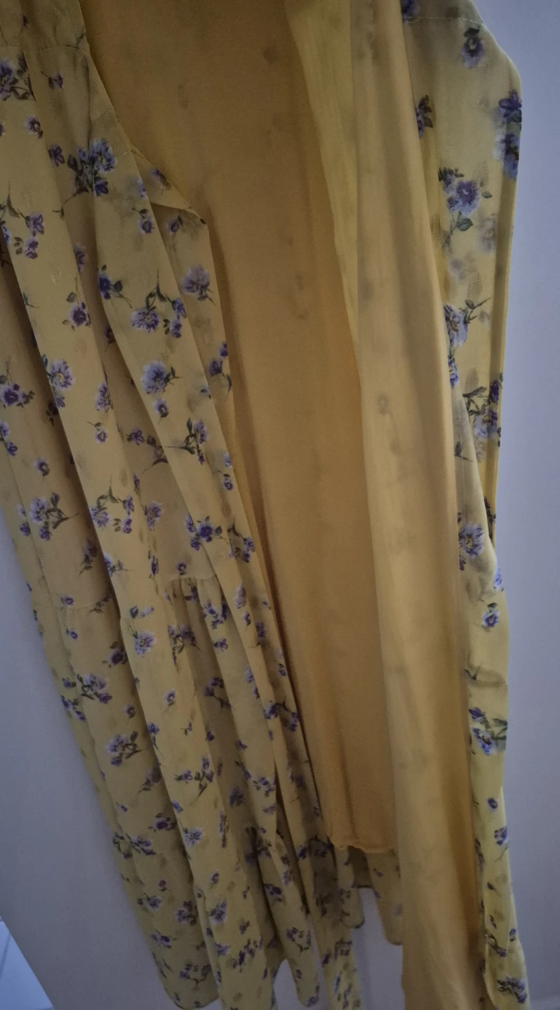 Gold & Silver Yellow Floral Maxi Dress Size 12 - photo 3