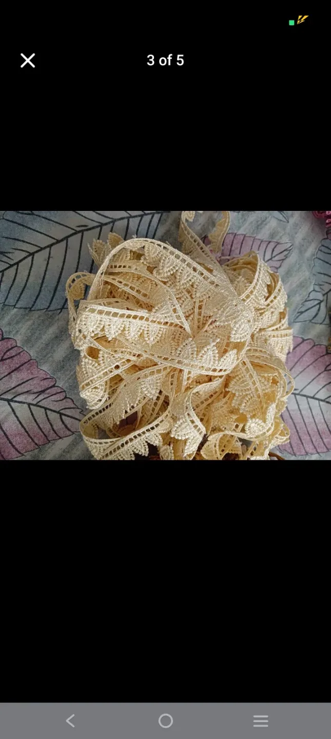 Lace Trim Ribbon - Cream, Red, and Gold - photo 2