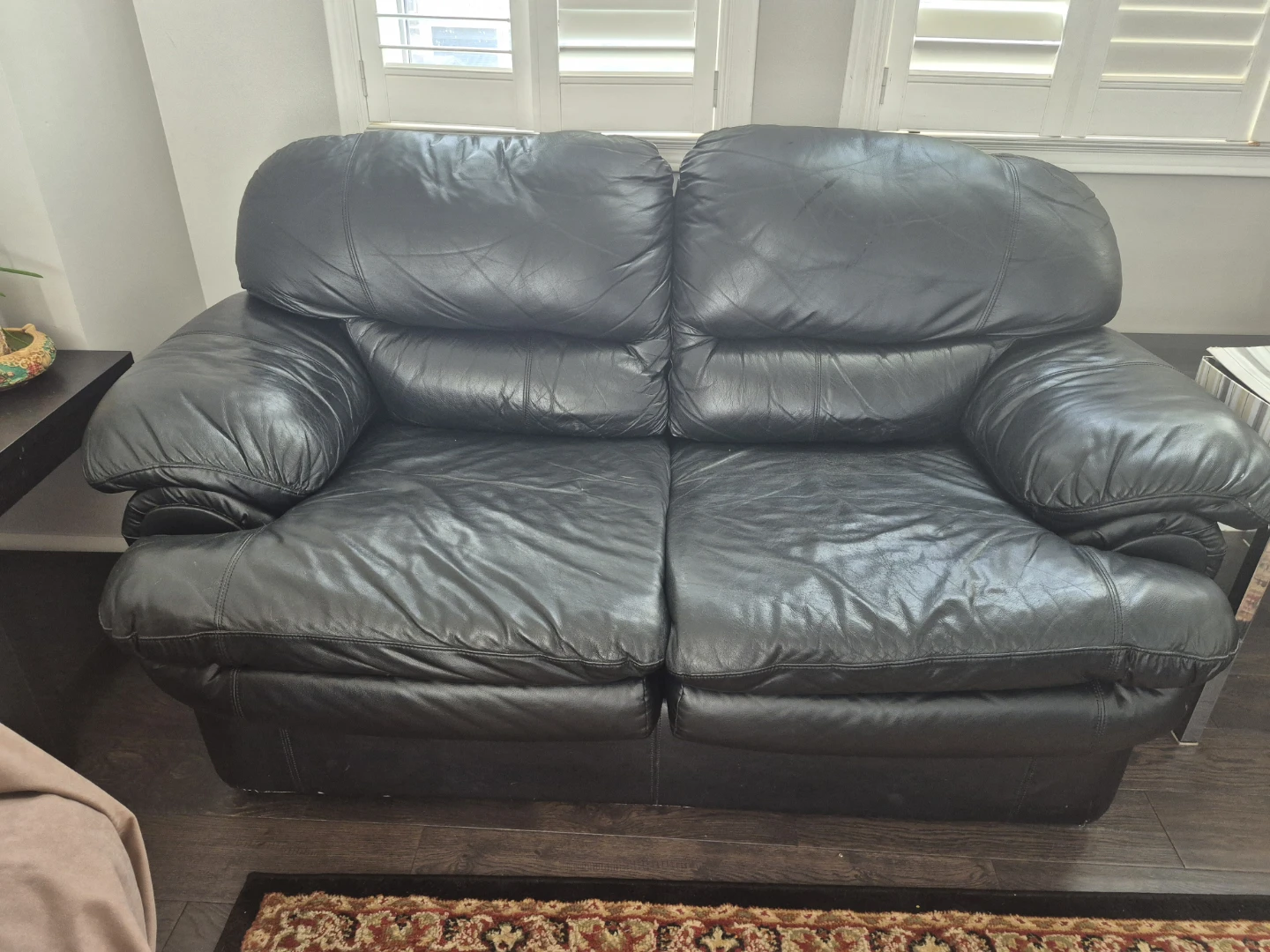 Black Leather Loveseat