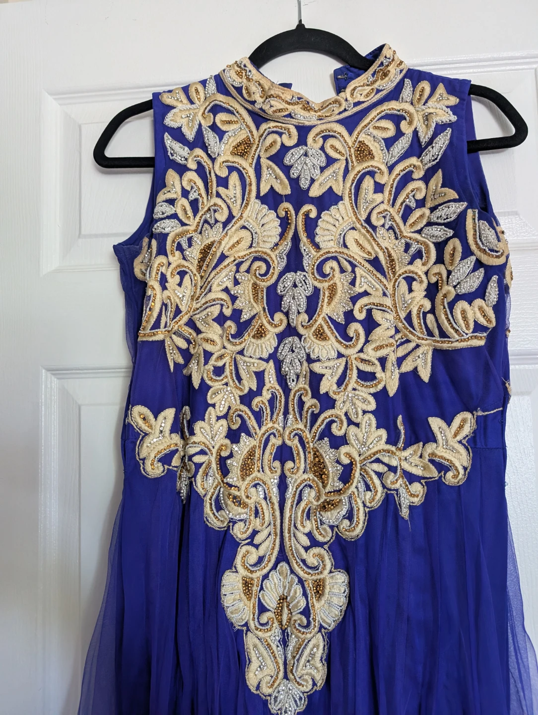 Royal Blue Embroidered Formal Dress - photo 3