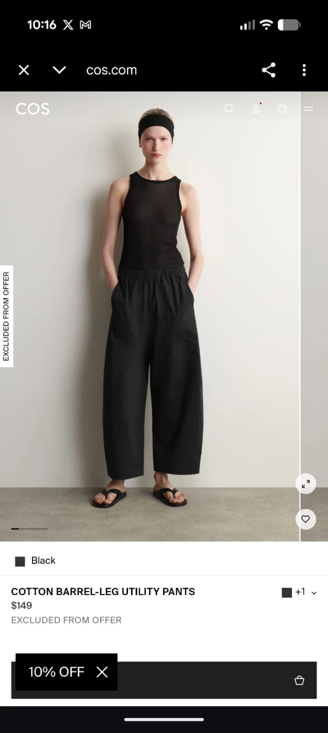 COS Cotton Barrel-Leg Utility Pants - photo 4