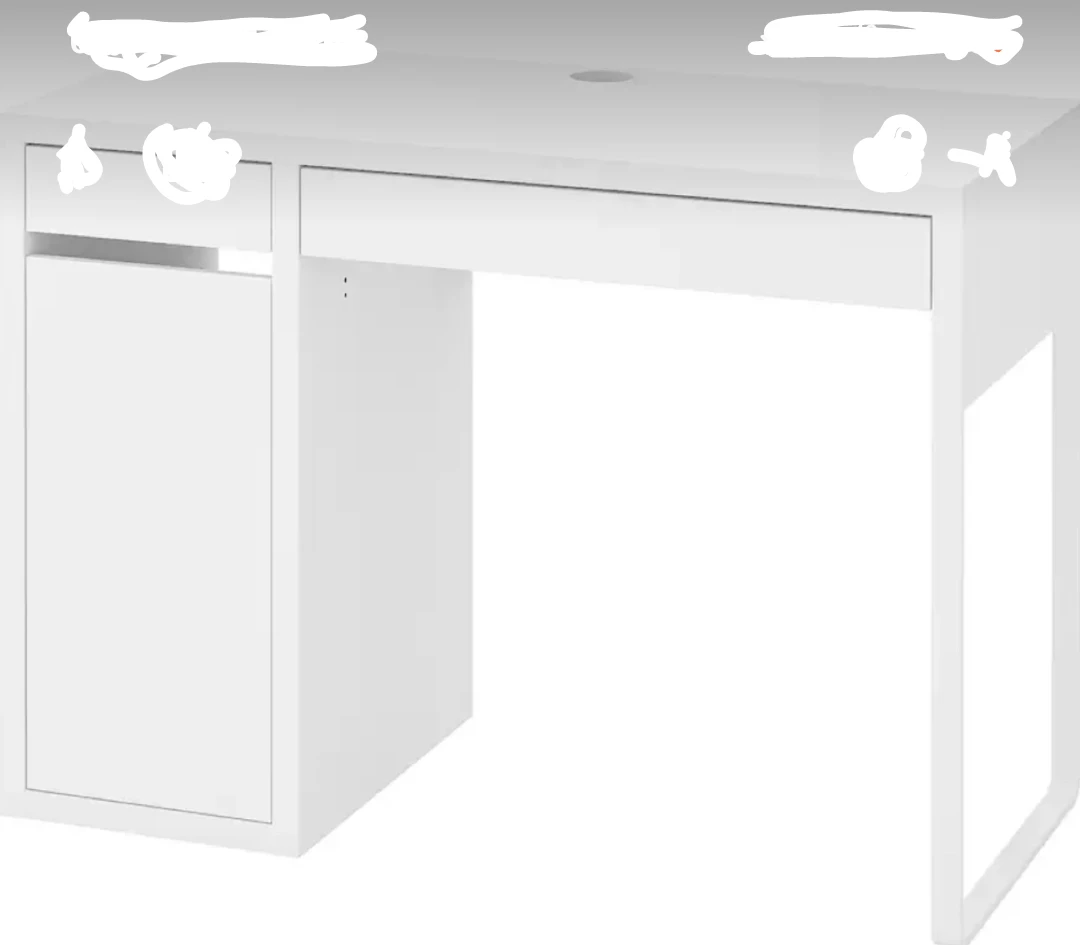White Desk with Drawer - photo 3