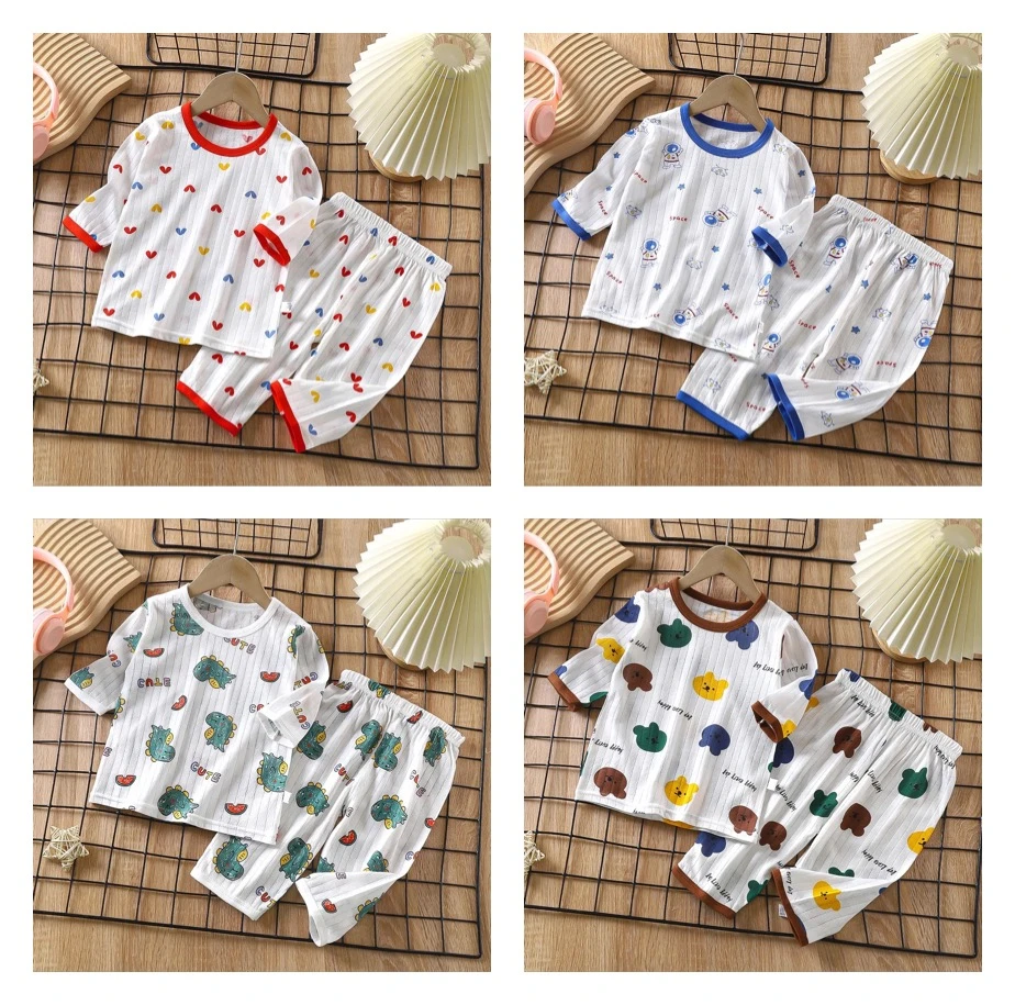 Kids Pajama Set - Dinosaur & Bear Prints