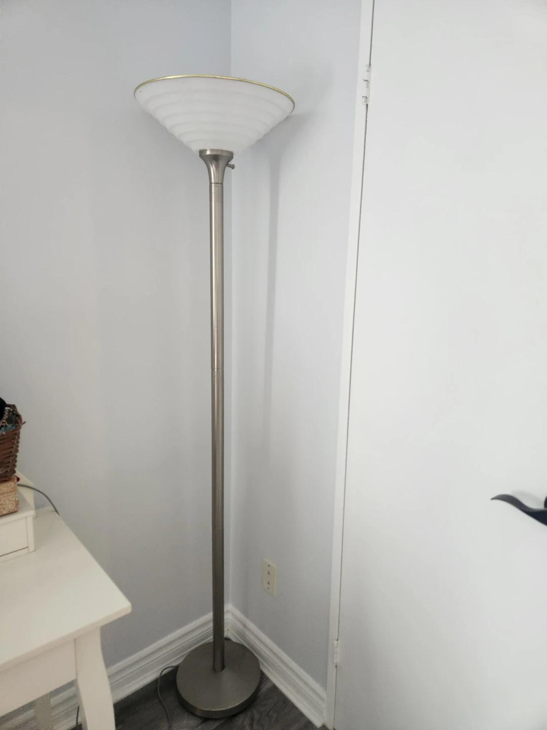 Floor Lamp with White Frosted Shade