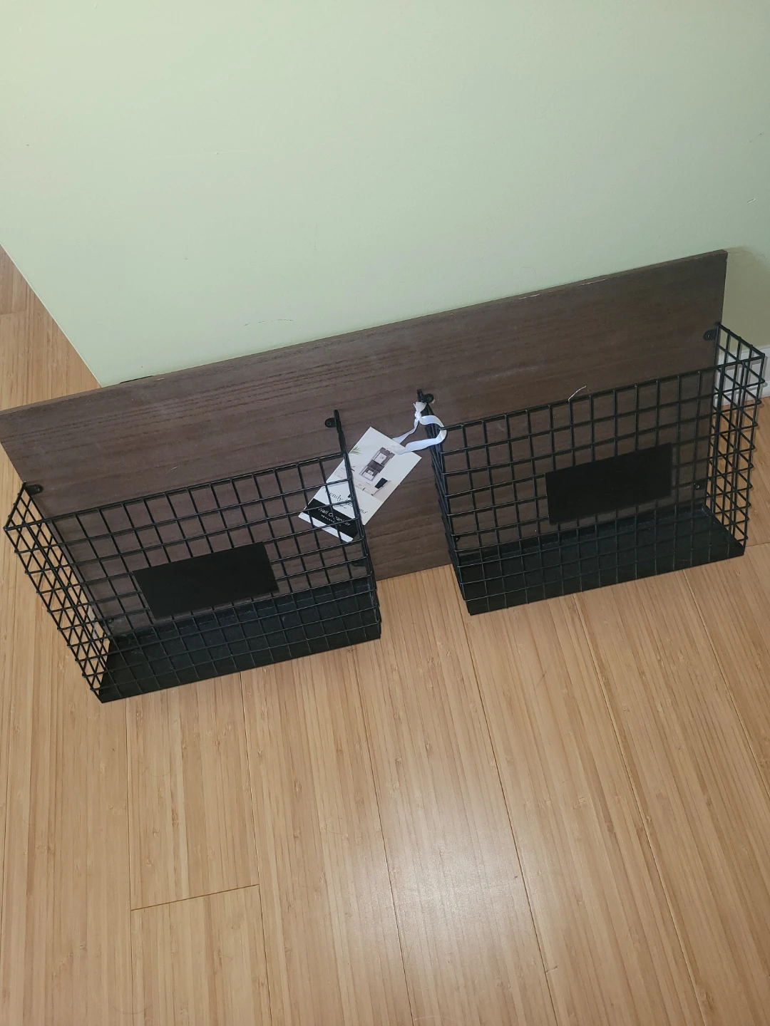 Wall Shelf with Wire Baskets