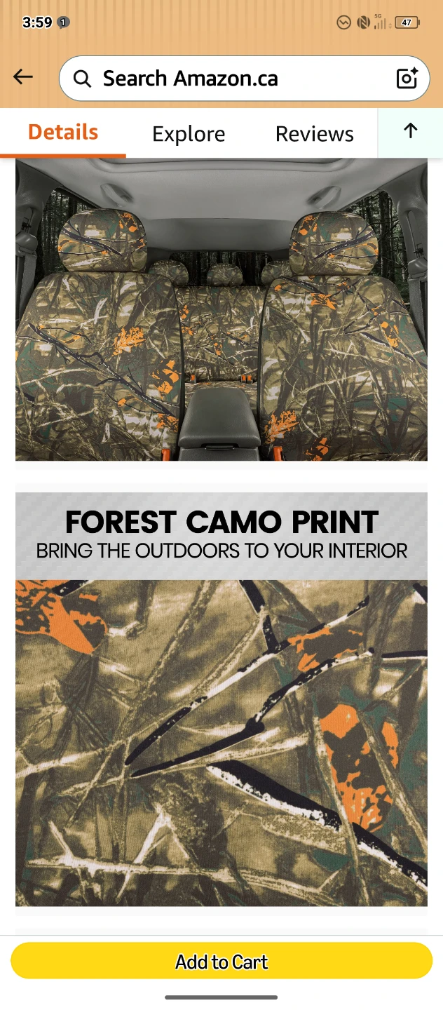 12 PC Camo car Seat Cover Set, headrests, seatbelt - photo 4