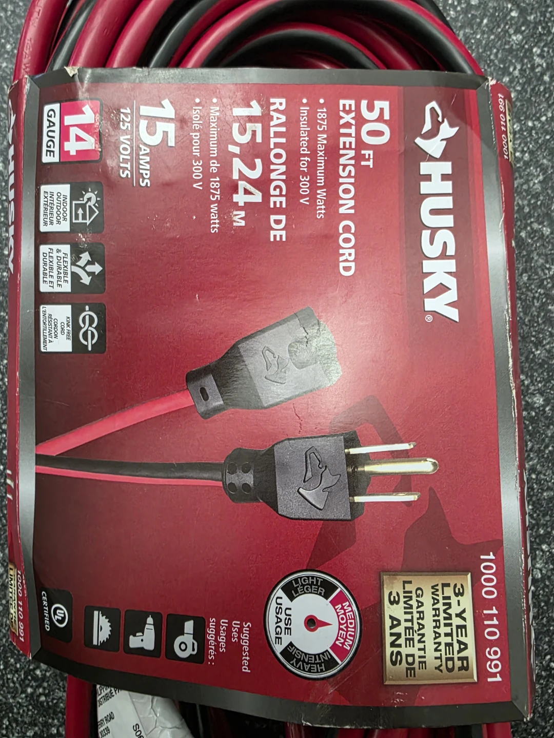 Husky 50 ft. 14 Gauge 15 Amp Extension Cord - photo 2