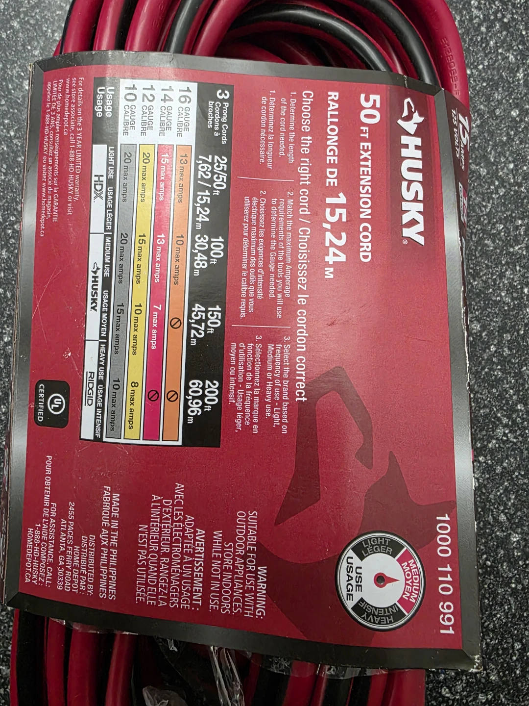 Husky 50 ft. 14 Gauge 15 Amp Extension Cord - photo 3