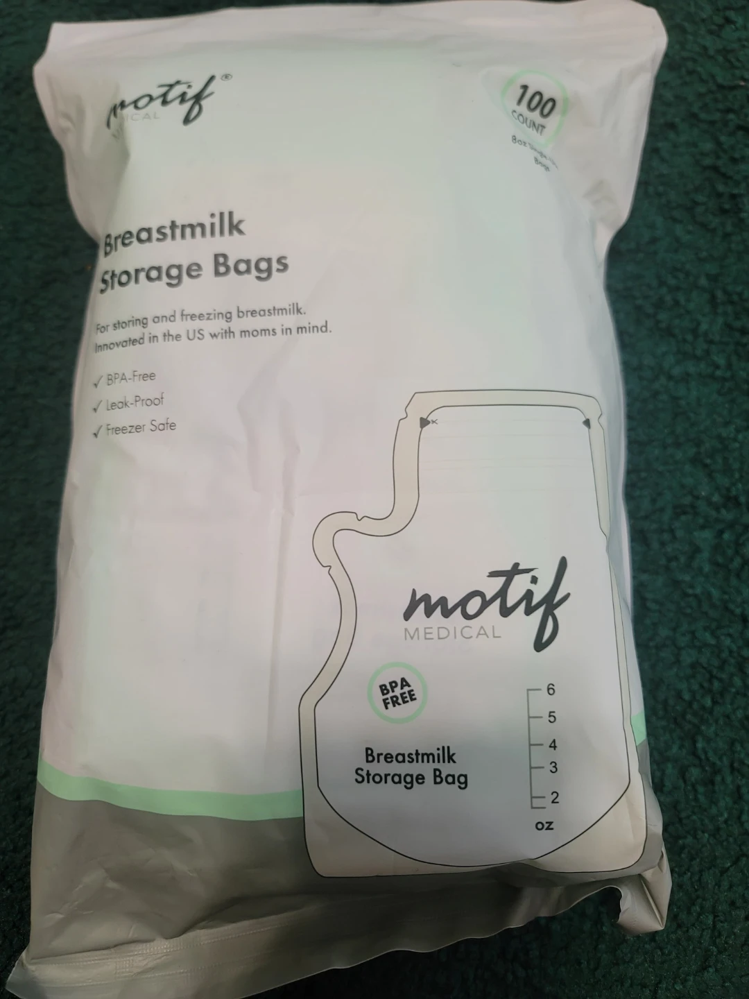 Zomiee & Motif Breastmilk Storage Bags - 120 Count 8oz