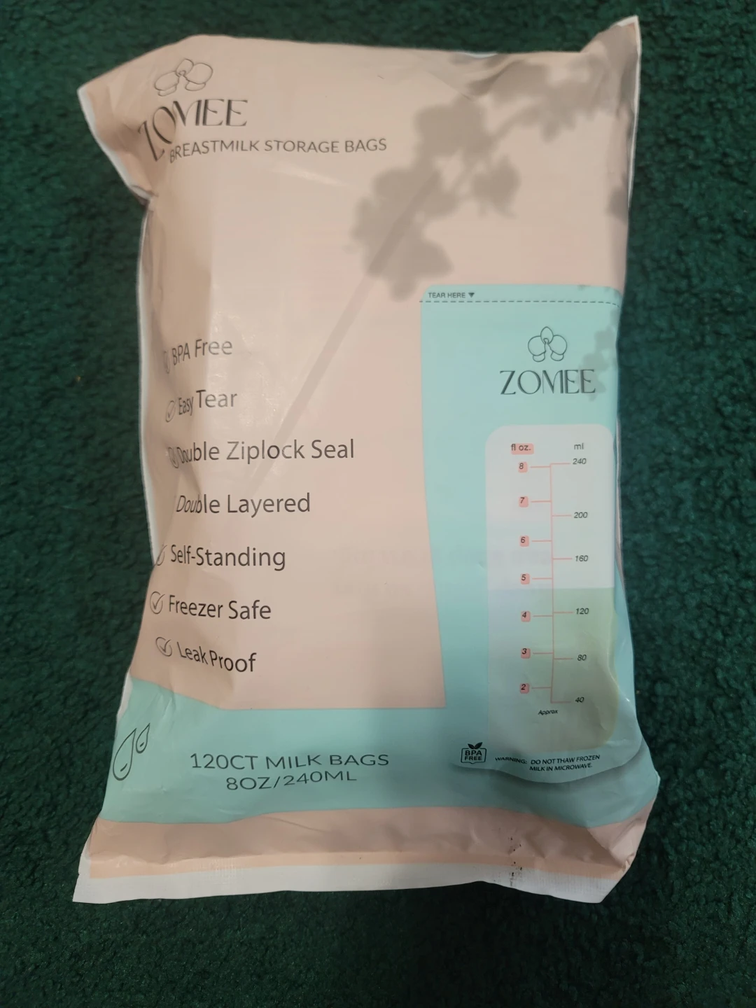 Zomiee & Motif Breastmilk Storage Bags - 120 Count 8oz - photo 2