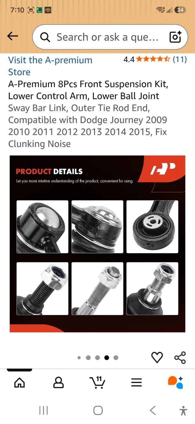 A-Premium 8Pcs Front Suspension Kit for Dodge Journey - photo 5