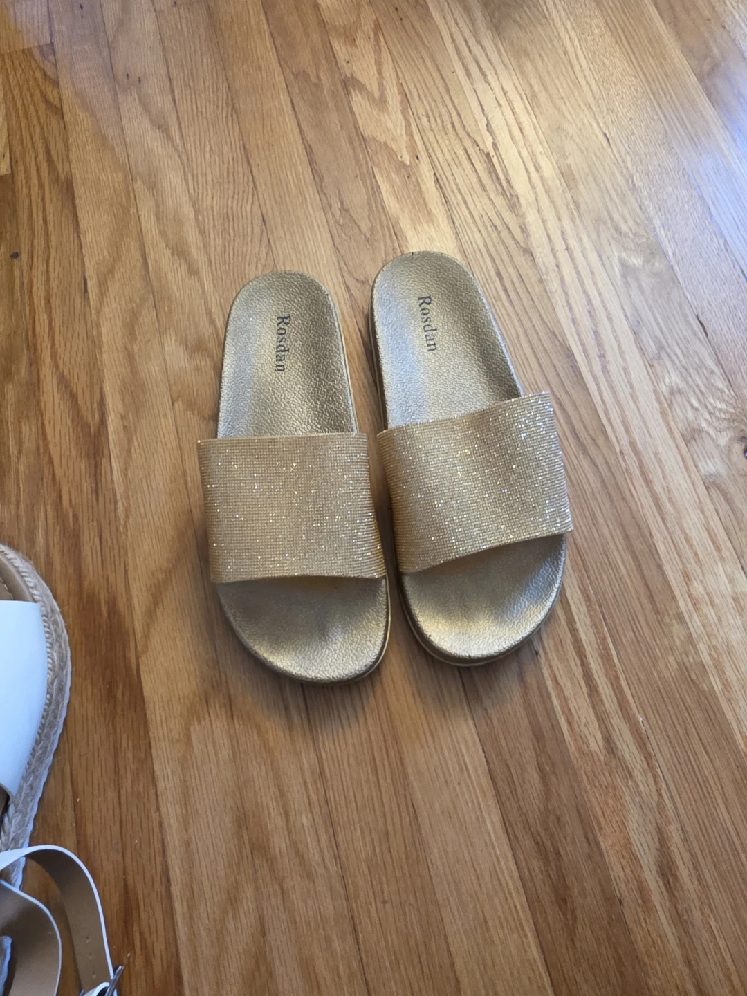 Rosdan Women's Gold Slide Sandals
