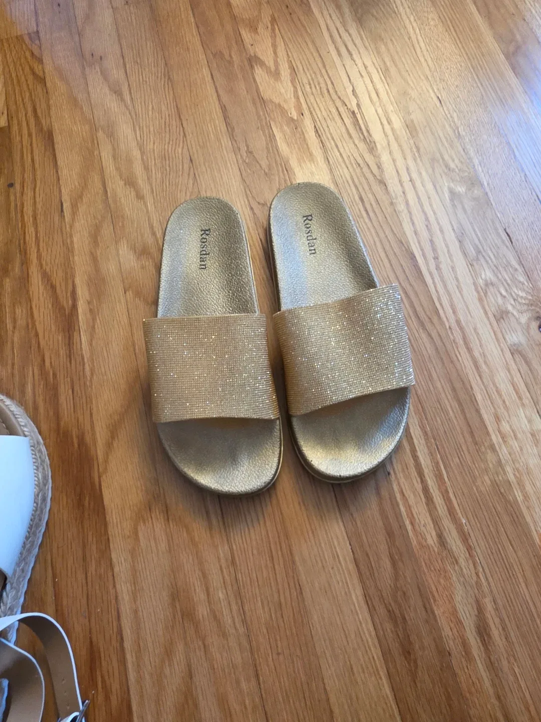 Rosdan Women's Gold Slide Sandals