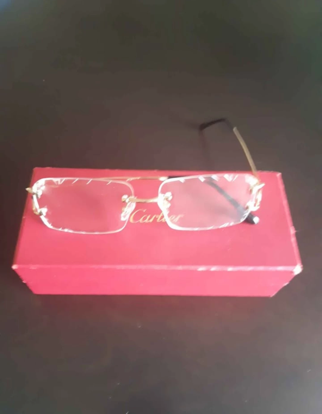 Cartier Rimless Glasses with Red Case