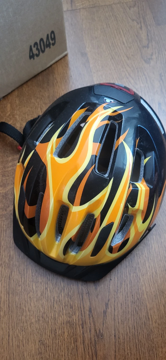Bikemate Kids Bike Helmet - Black/Orange Flames
