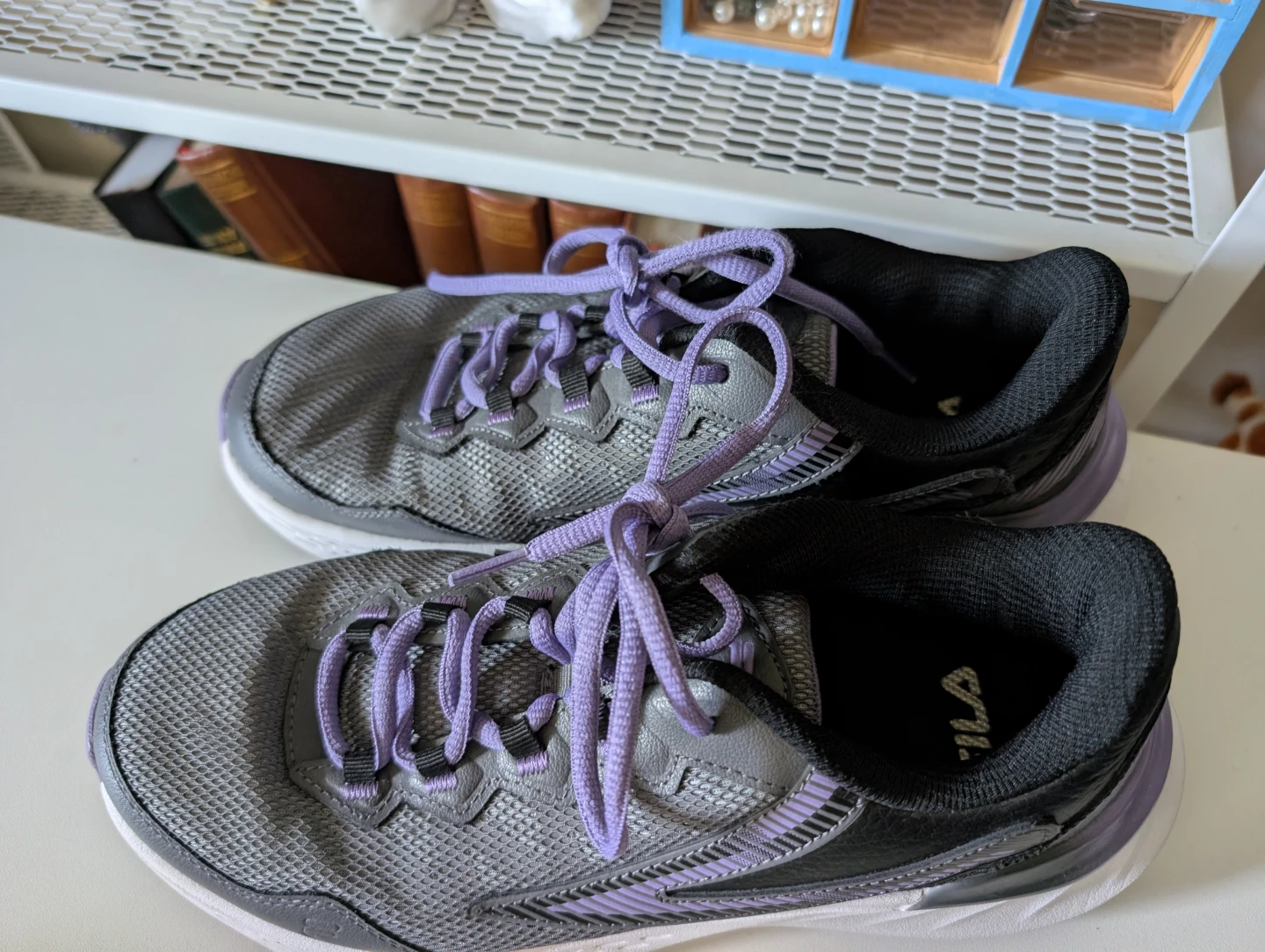 Fila Women's Running Shoes - Grey/Purple - Size 9