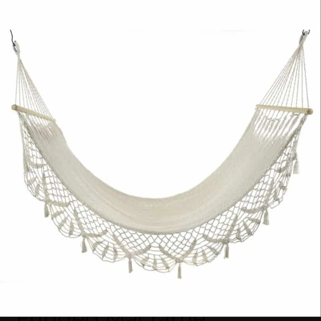 NEW Indaba Boho Macrame Hammock | Woven Cotton Tassels - photo 2
